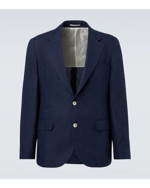Brunello Cucinelli Blazer Aus Leinen - Blau