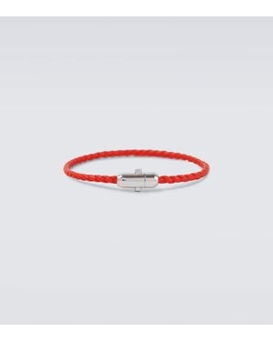 Bottega Veneta Armband Aus Leder Und Sterlingsilber - Weiß