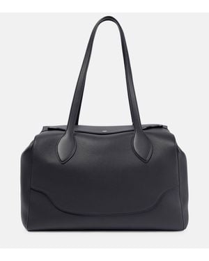 Loro Piana Sesia Happy Day Medium Leather Shoulder Bag - Black