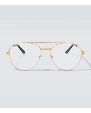 Cartier Santos De Cartier Aviator Glasses - White