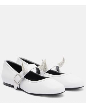 Coperni X Disney Leather Mary Jane Flats - White