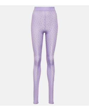 Alex Perry Strumpfhose Aus Jersey Mit Kristallen - Lila