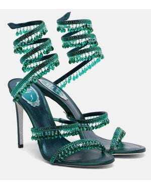 Rene Caovilla Chandelier 105 Embellished Sandals - Green