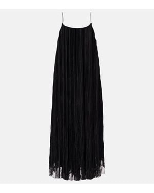 TOTEME Embroidered Floral Tulle Maxi Dress - Black