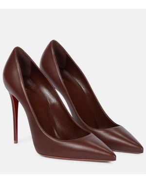 Christian Louboutin Kate 100 Leather Court Shoes - Brown