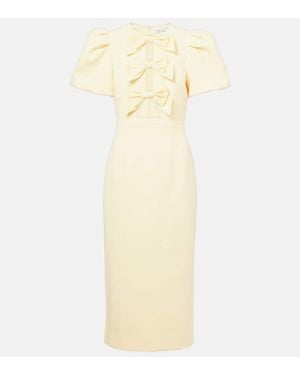 【REBECCA VALLANCE】Bridal Annabelle bow-detail midi dress Bridal Annabelle bow-detail midi dress in blue - Rebecca