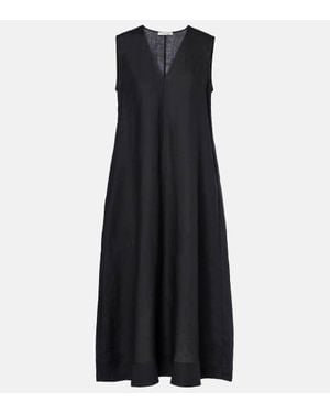 Asceno Nisha Linen Midi Dress - Blue