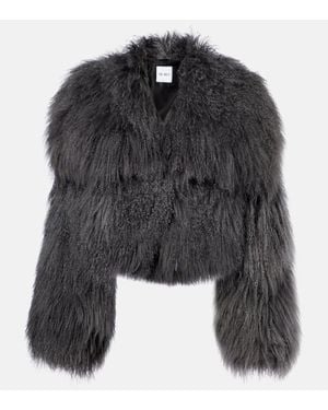 The Attico Lederjacke Aus Shearling - Schwarz