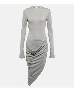 JW Anderson Draped Jersey Midi Dress - Gray