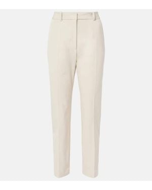 JOSEPH Coleman Cropped Gabardine Slim Trousers - Natural