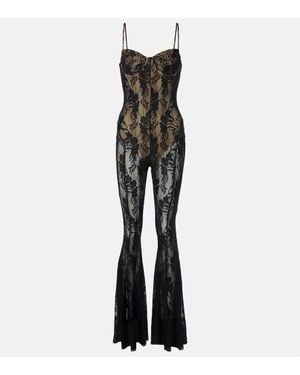 Norma Kamali Lace Flared Jumpsuit - Black