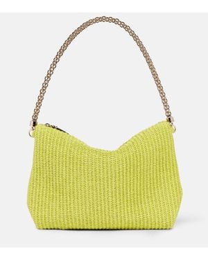 Jimmy Choo Callie Raffia Shoulder Bag - Yellow