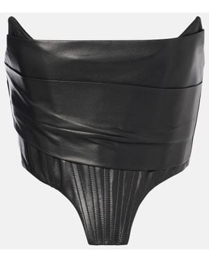 Alex Perry Top Aus Leder - Schwarz