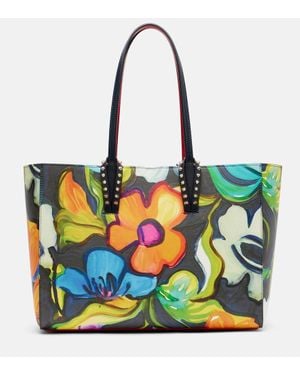 Christian Louboutin Cabata Small Floral Leather Tote Bag - Green