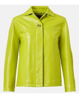 Gucci Interlocking G Leather Jacket - Green