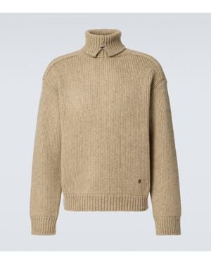 Burberry Wool And Cashmere Turtleneck Jumper - Natural