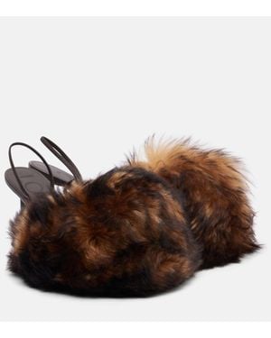 Loewe Slingback-Pumps Toy 90 Mit Shearling - Braun