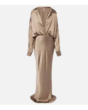 Norma Kamali Vestido De Fiesta De Saten - Neutro