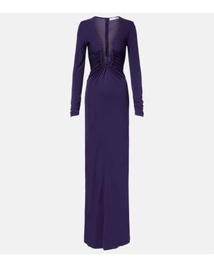 Christopher Esber Arced Palm Cutout Gathered Gown - Purple