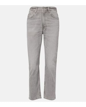 Citizens of Humanity Zurie Ankle Mid-Rise Straight Jeans - Grey