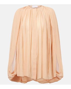 Stella McCartney Blusa En Chifon De Seda Drapeada - Neutro