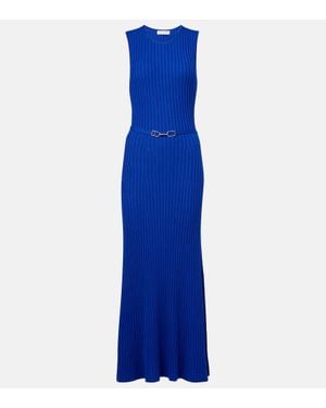 Gabriela Hearst Midikleid Meier Aus Wolle Und Kaschmir - Blau
