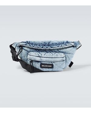 Balenciaga Sac Ceinture En Jean - Bleu