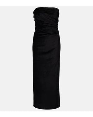 TOVE Midikleid Sabella Aus Samt - Schwarz