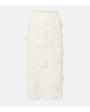 ROTATE BIRGER CHRISTENSEN Bridal Lace Pencil Skirt - White