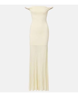 SIR. Robe Longue Elia A Encolure Bardot - Blanc