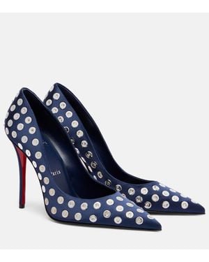 Christian Louboutin Miss Z Boum Boum 100 Studded Pumps - Blue