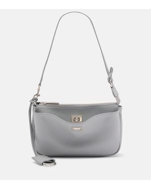 Balenciaga Schultertasche Rodeo Sling Pochette Aus Leder - Grau