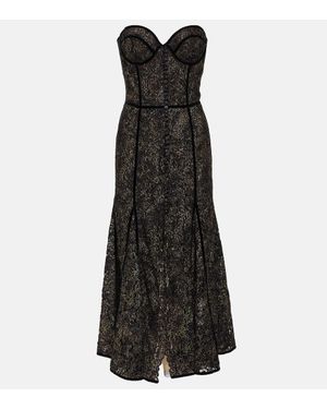 Costarellos Midikleid Castora Aus Spitze - Schwarz