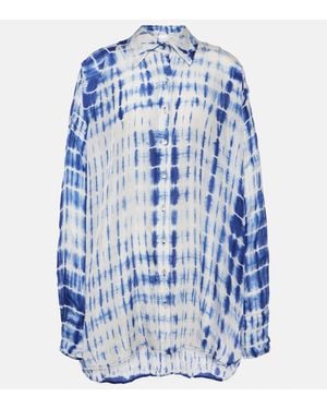 Anna Kosturova Tie-Dye Silk Shirt - Blue