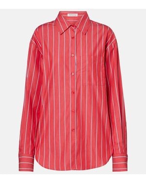 Frankie Shop Lui Striped Cotton Poplin Shirt - Red