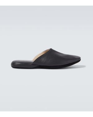 Charvet Slippers En Cuir - Bleu