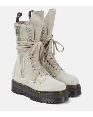 Rick Owens X Dr. Martens Calf Hair Boots - Gray