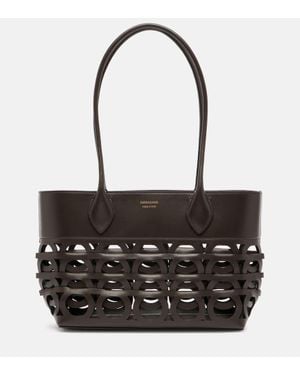 Ferragamo Cut-Out Leather Tote Bag - Black