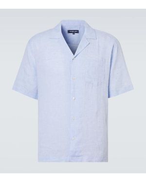 Frescobol Carioca Hemd Angelo Aus Leinen - Blau