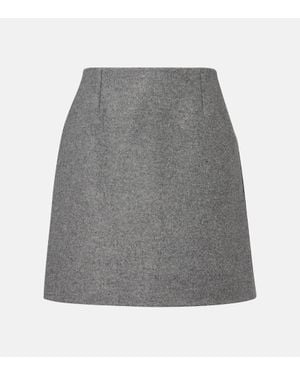 Carolina Herrera Melange Virgin Wool Miniskirt - Gray