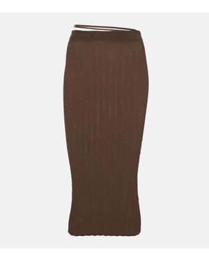 Jacquemus Midirock Pralu Aus Rippstrick - Braun