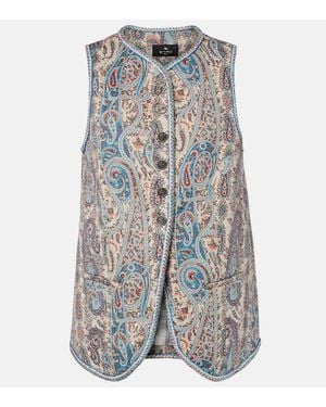 Etro Weste Aus Jacquard - Blau