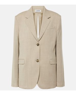 Loewe Deconstructed Wool Blazer - Natural