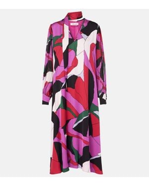 Diane von Furstenberg Robe Midi Abel Imprimee - Rose