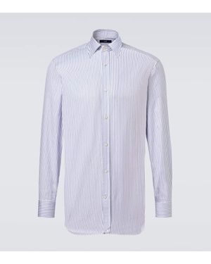 dunhill Oxford-Hemd Aus Baumwolle Und Wolle - Blau
