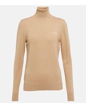 Miu Miu Maglione Con Logo - Neutro