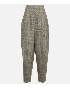 Stella McCartney High-Rise Tapered Wool Trousers - Grey