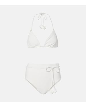 Zimmermann Everley Flower Bikini - White