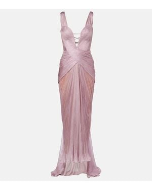 Maria Lucia Hohan Corinna Pleated Silk Gown - Pink