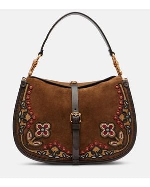 Etro Suede Shoulder Bag - Brown